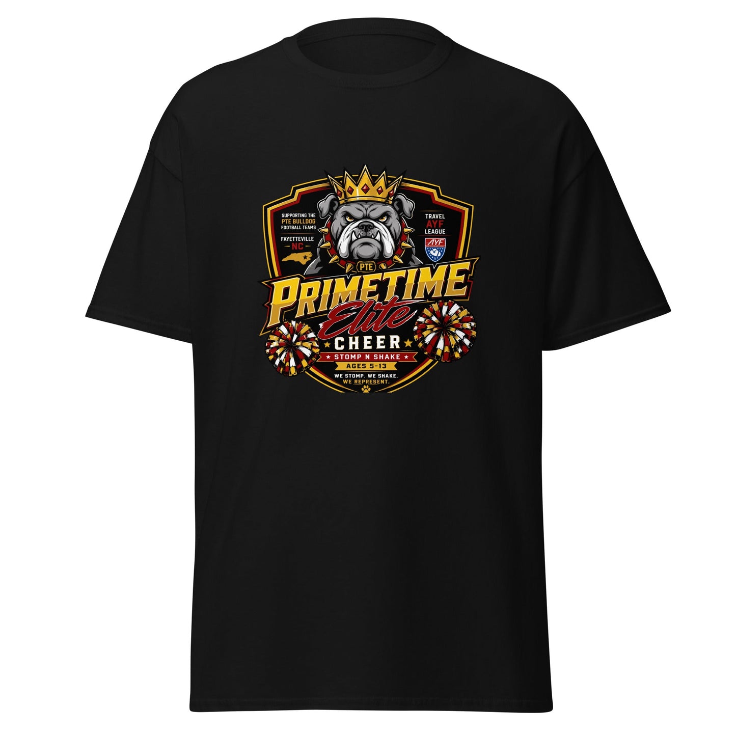 Classic | T-Shirt | PTE Bulldog Cheer | Shield Logo