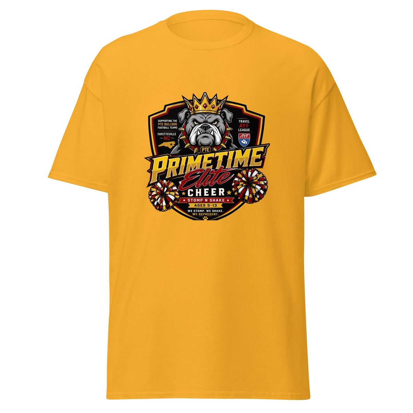 Classic | T-Shirt | PTE Bulldog Cheer | Shield Logo