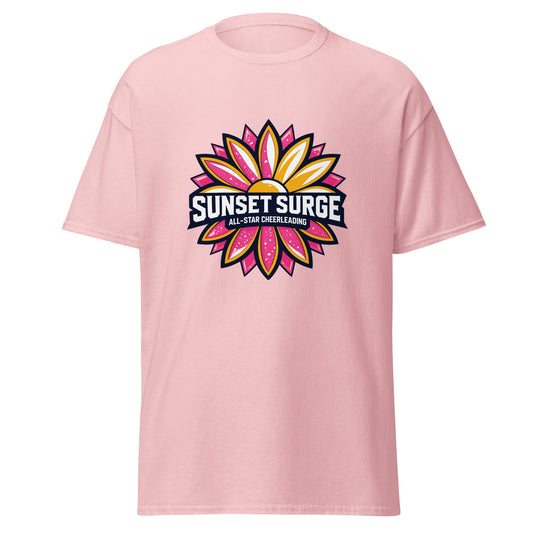 Classic | T-Shirt | Sunset Surge All-Star Cheerleading | Bloom Surge Logo