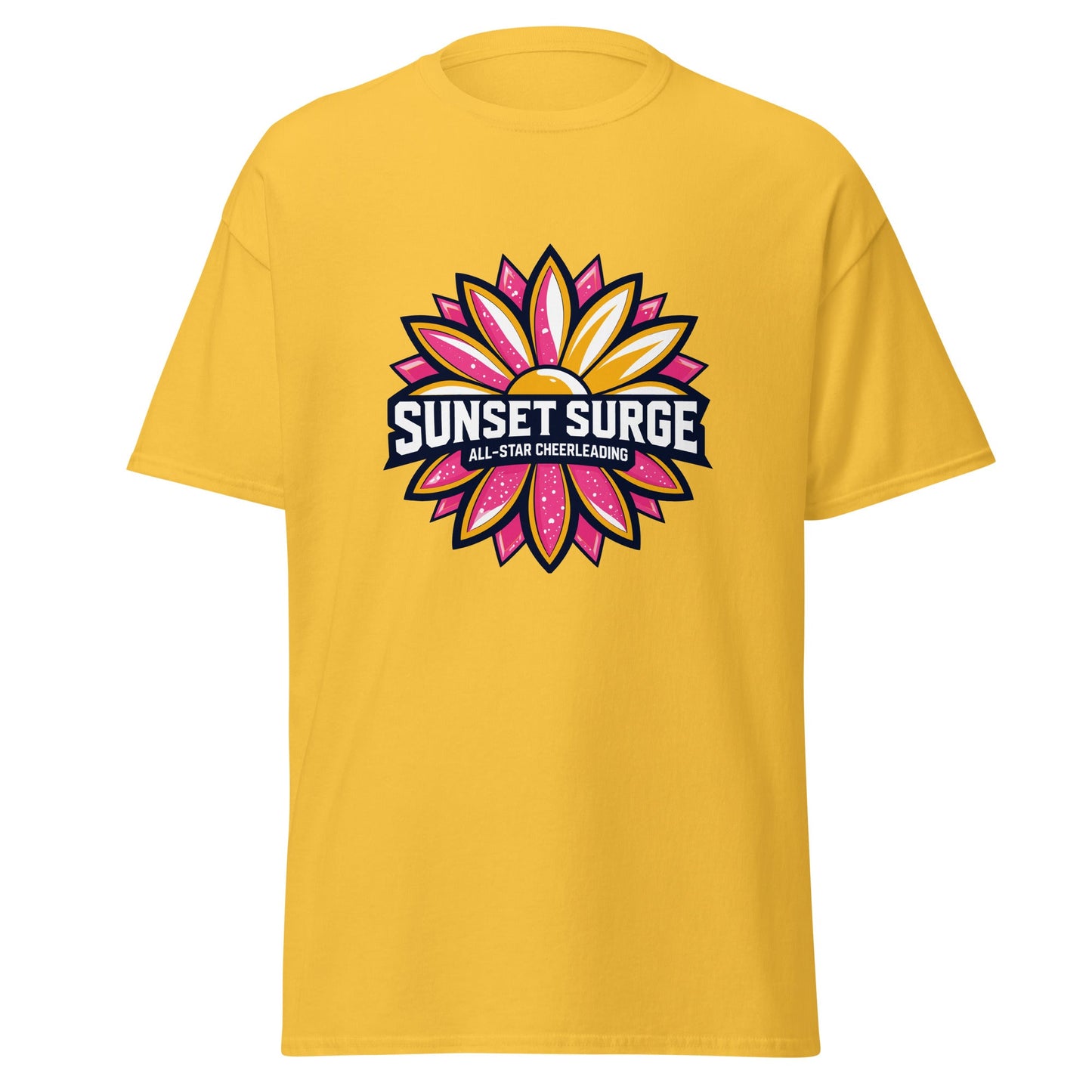 Classic | T-Shirt | Sunset Surge All-Star Cheerleading | Bloom Surge Logo