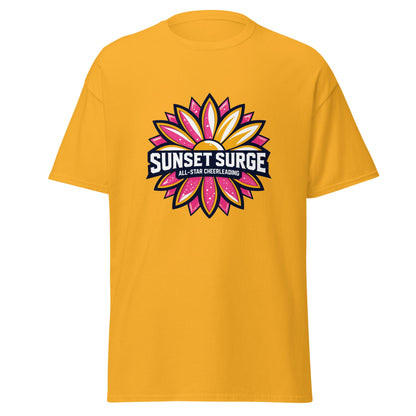 Classic | T-Shirt | Sunset Surge All-Star Cheerleading | Bloom Surge Logo