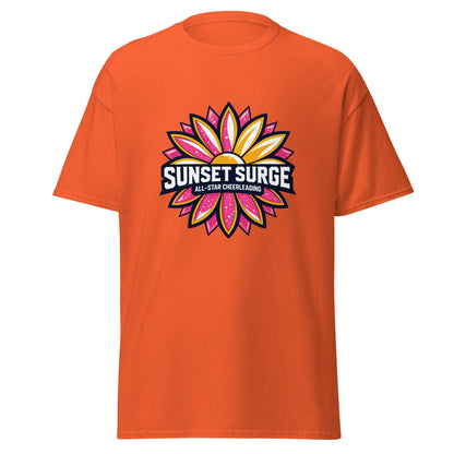 Classic | T-Shirt | Sunset Surge All-Star Cheerleading | Bloom Surge Logo