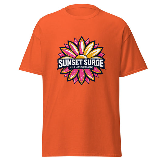 Classic | T-Shirt | Sunset Surge All-Star Cheerleading | Bloom Surge Logo