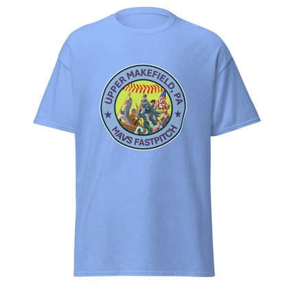 Classic | T-Shirt | Upper Makefield Mavs Fastpitch | Crossing Badge Logo