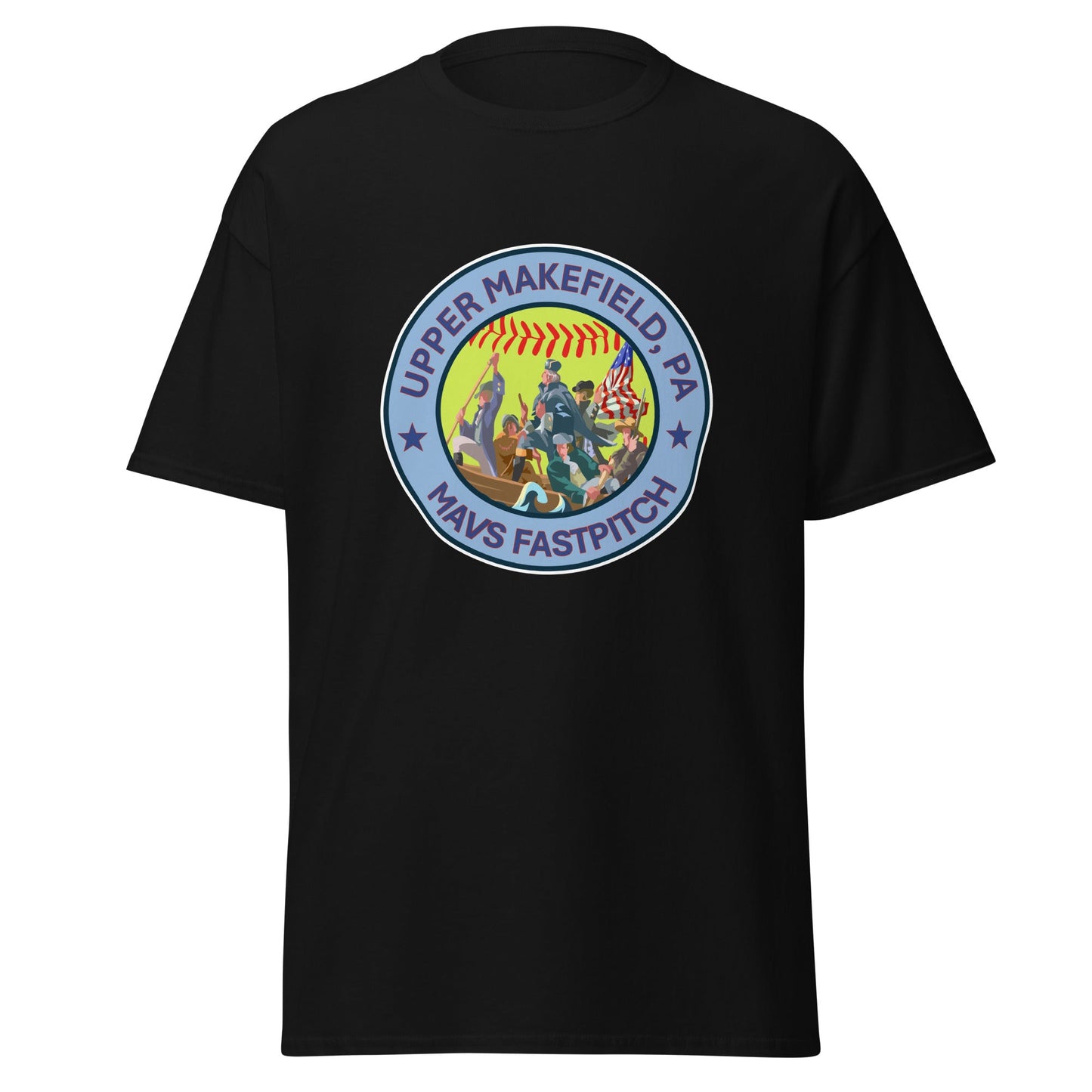 Classic | T-Shirt | Upper Makefield Mavs Fastpitch | Crossing Badge Logo