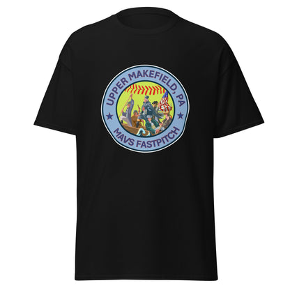 Classic | T-Shirt | Upper Makefield Mavs Fastpitch | Crossing Badge Logo