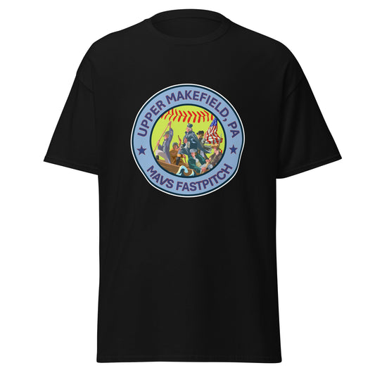 Classic | T-Shirt | Upper Makefield Mavs Fastpitch | Crossing Badge Logo