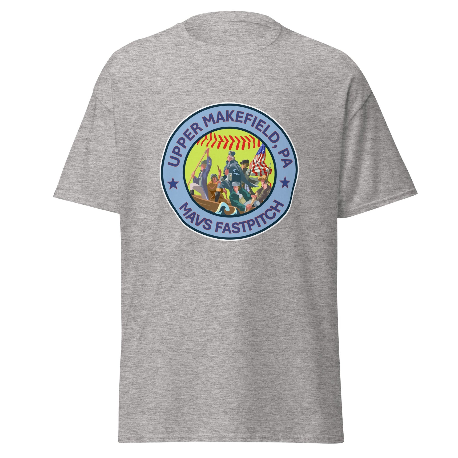Classic | T-Shirt | Upper Makefield Mavs Fastpitch | Crossing Badge Logo