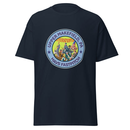 Classic | T-Shirt | Upper Makefield Mavs Fastpitch | Crossing Badge Logo