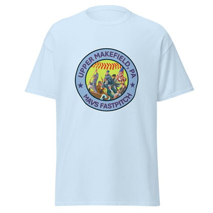 Classic | T-Shirt | Upper Makefield Mavs Fastpitch | Crossing Badge Logo