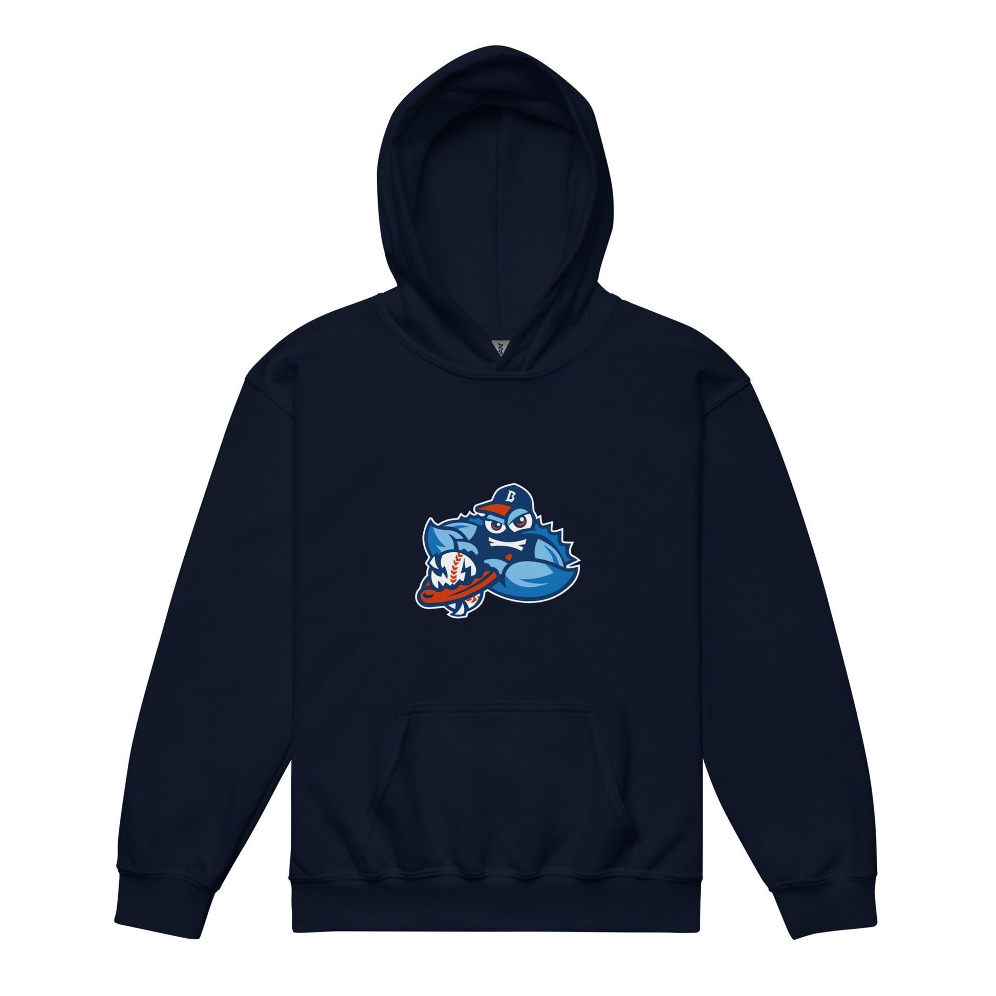 Classic | Youth Hoodie | Bellport BlueClaws | Mascot Logo