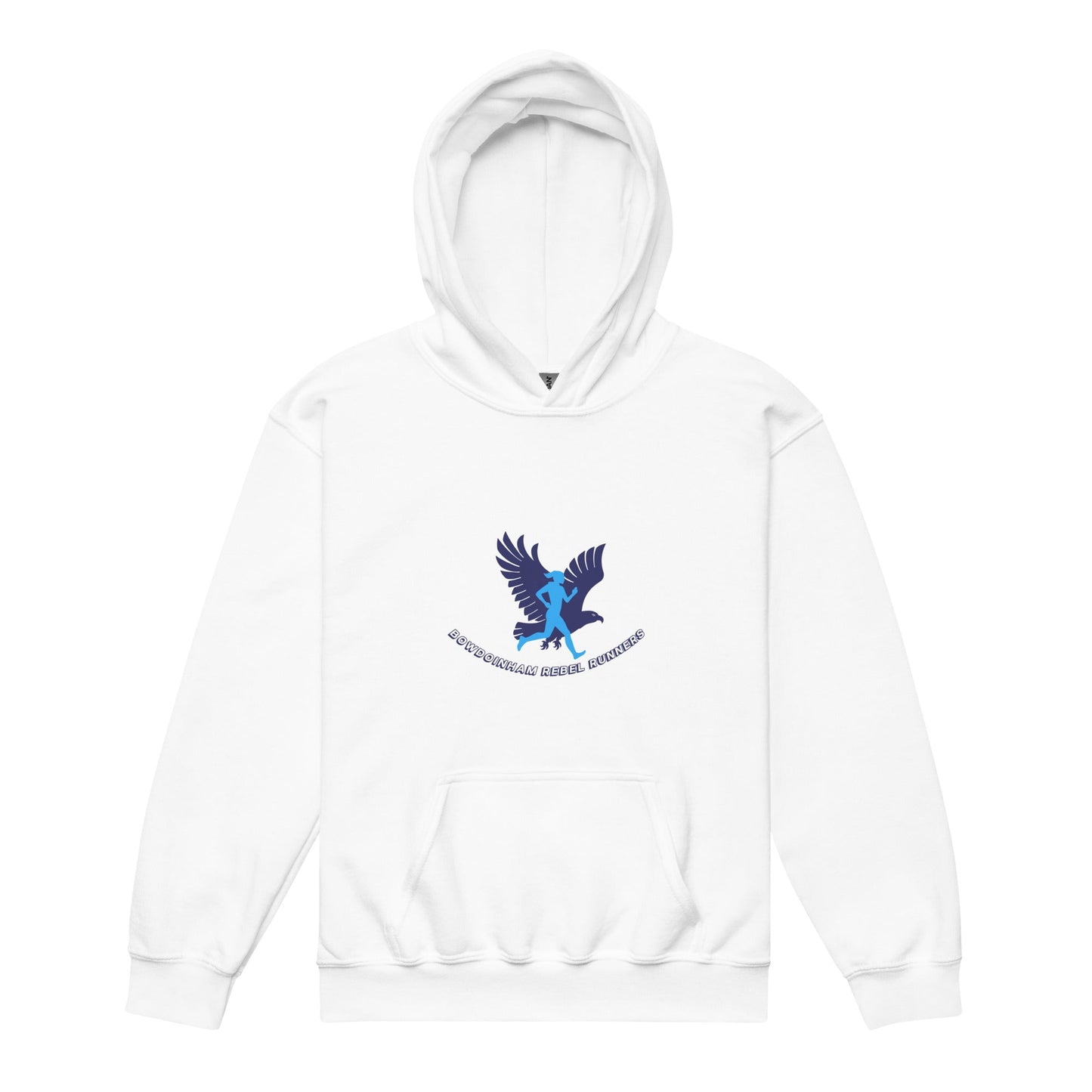 Classic | Youth Hoodie | Bowdoinham Rebel Runners | Aerial Runner Emblem Logo