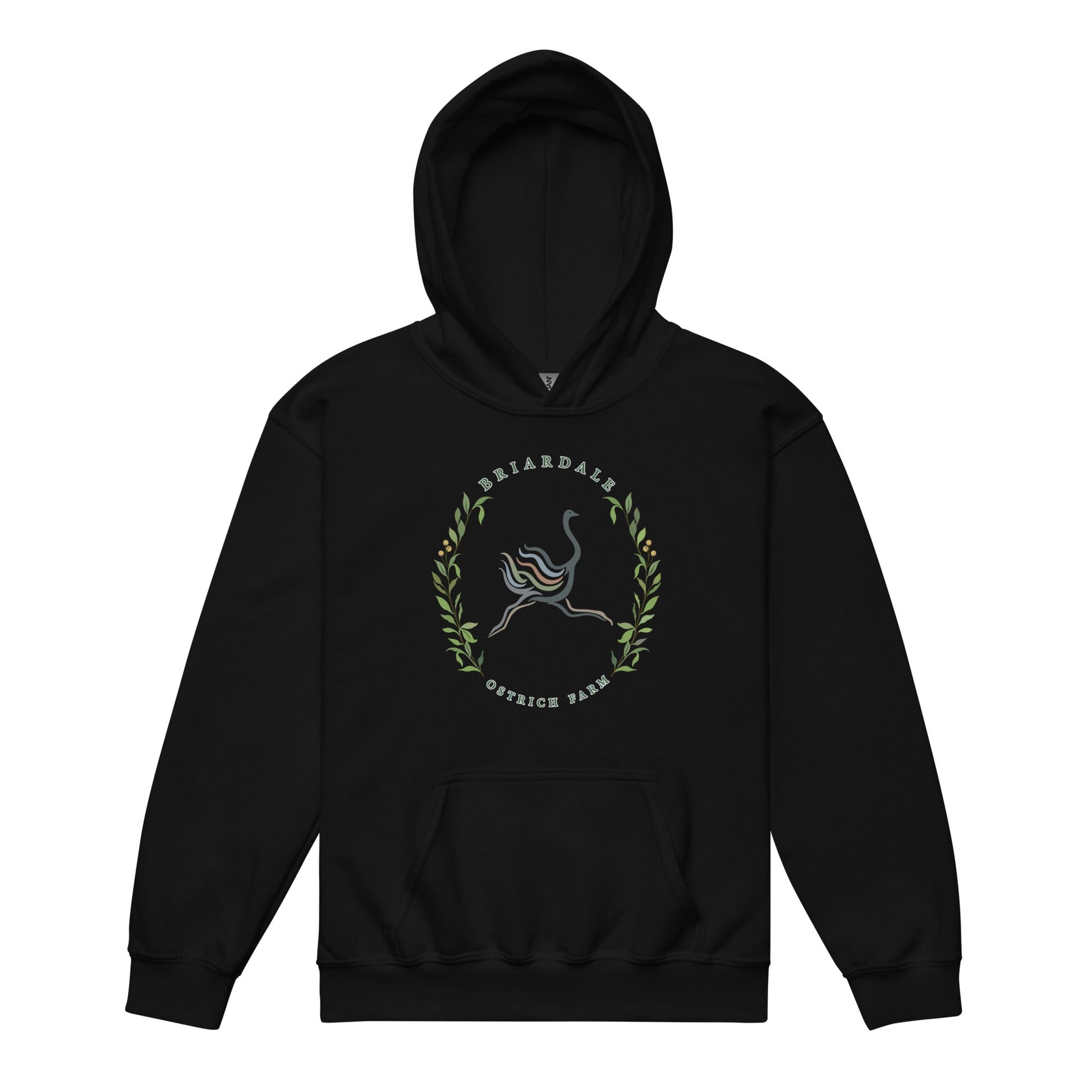 Classic | Youth Hoodie | Briardale Ostrich Farm | Crest Logo