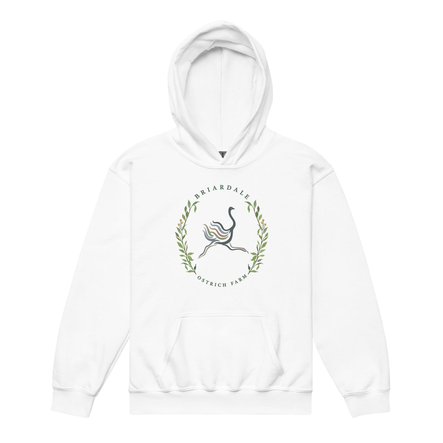 Classic | Youth Hoodie | Briardale Ostrich Farm | Crest Logo