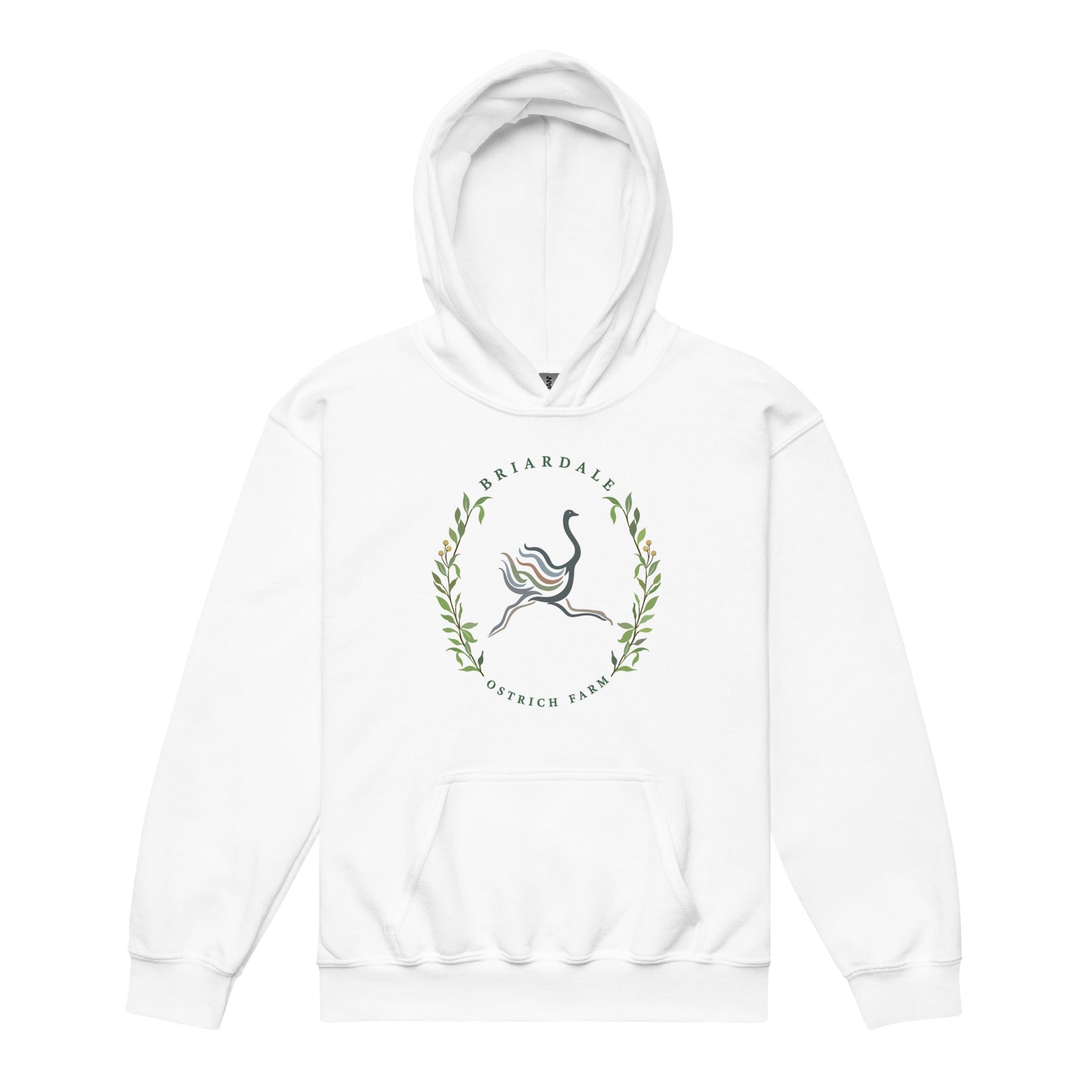 Classic | Youth Hoodie | Briardale Ostrich Farm | Crest Logo