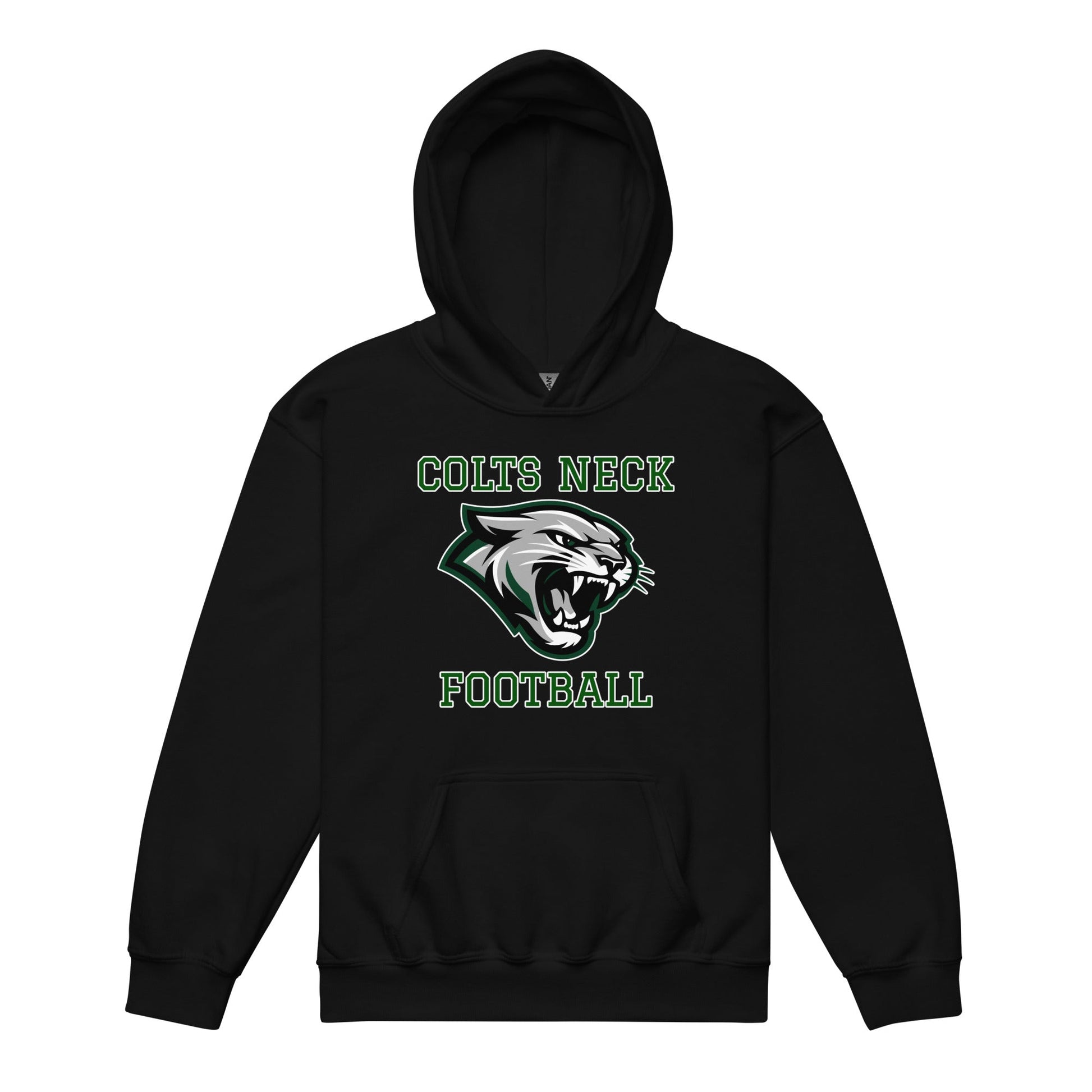 Classic | Youth Hoodie | Colts Neck Cougars | Youth Tackle Football (AYF) | Green Predator Logo
