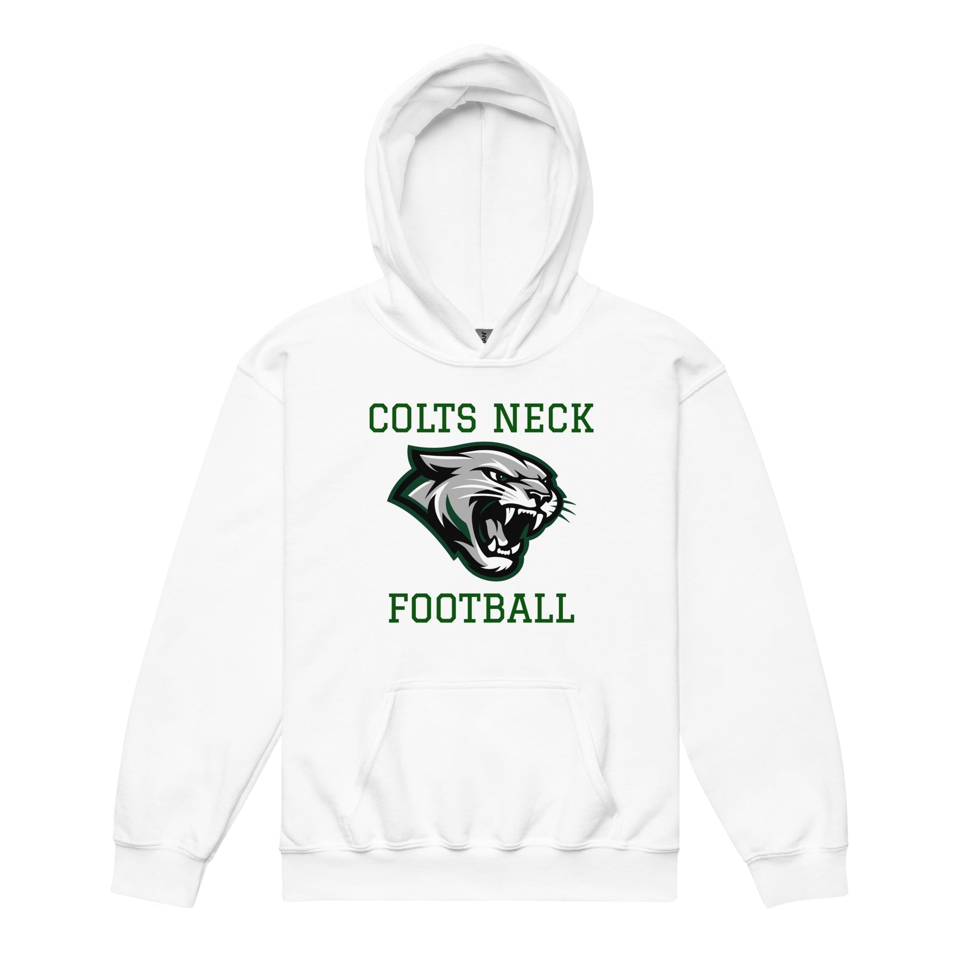 Classic | Youth Hoodie | Colts Neck Cougars | Youth Tackle Football (AYF) | Green Predator Logo