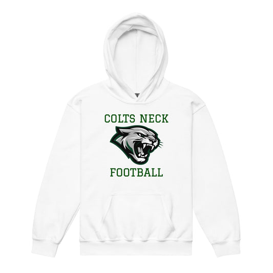 Classic | Youth Hoodie | Colts Neck Cougars | Youth Tackle Football (AYF) | Green Predator Logo