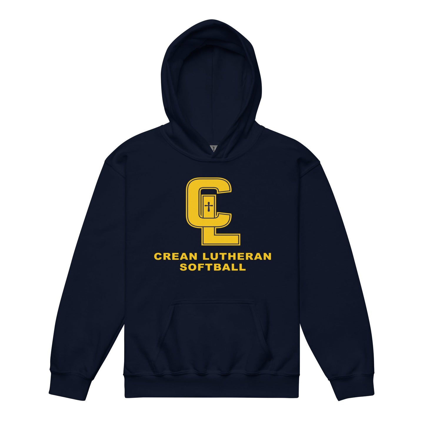 Classic | Youth Hoodie | Crean Lutheran Softball | Gold CL Softball Logo