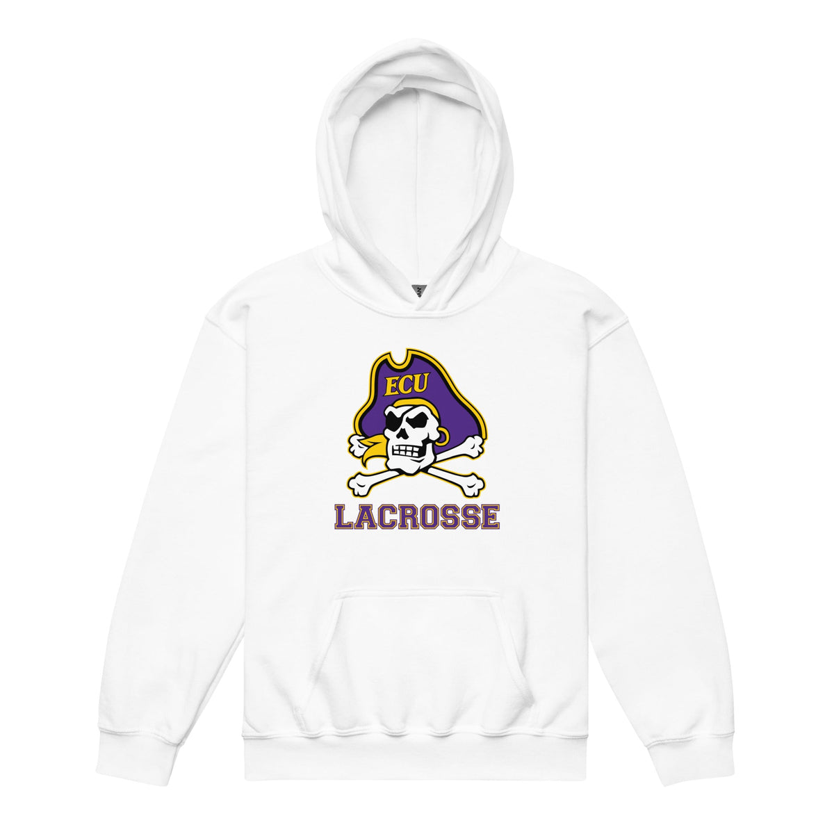 Classic | Youth Hoodie | ECU Club Womens Lacrosse | Ironclad Corsairs Logo
