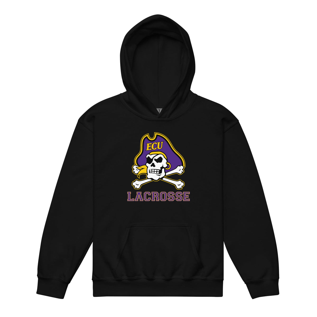 Classic | Youth Hoodie | ECU Club Womens Lacrosse | Ironclad Corsairs Logo