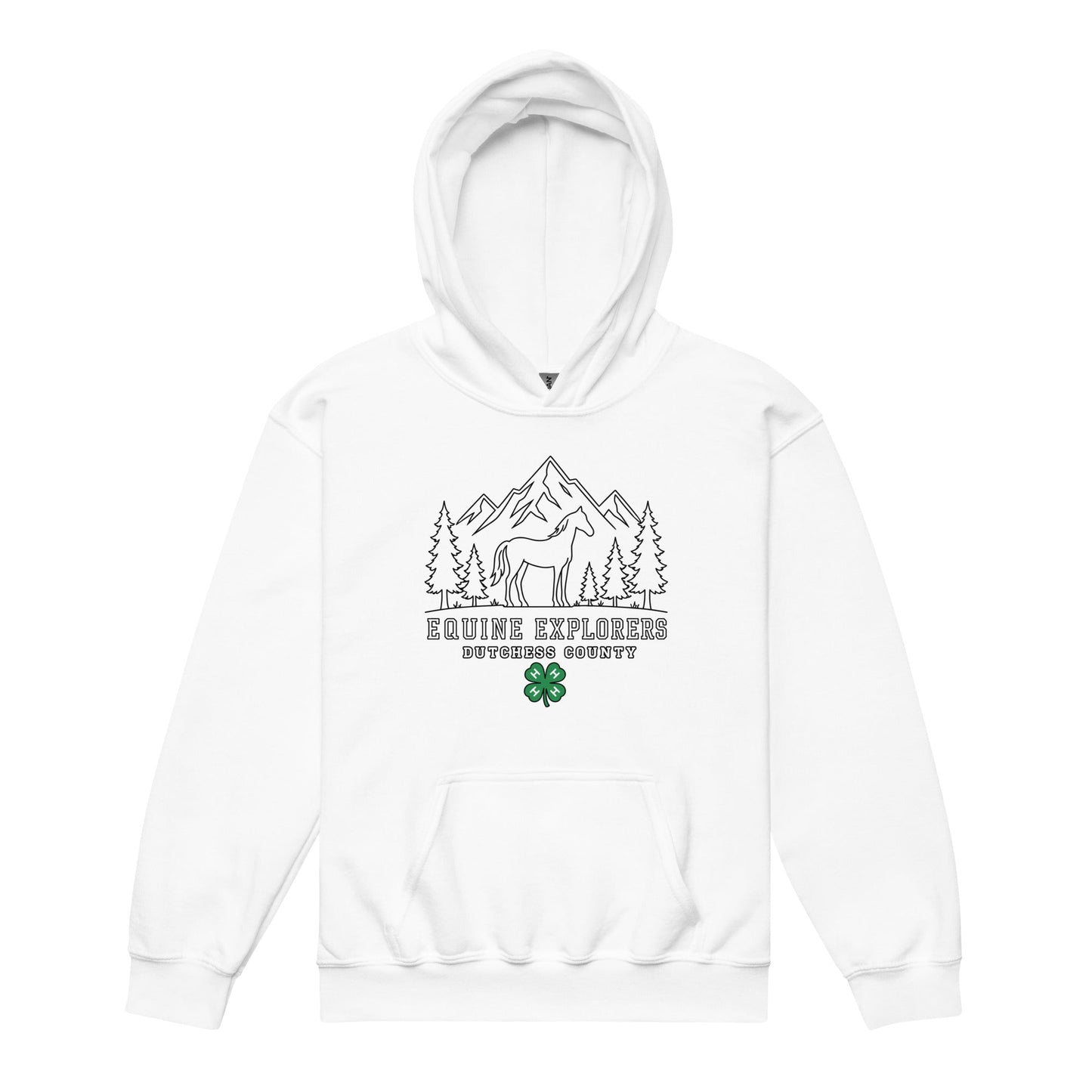 Classic | Youth Hoodie | Equine Explorers | Dutchess Crest Trailblazers Logo