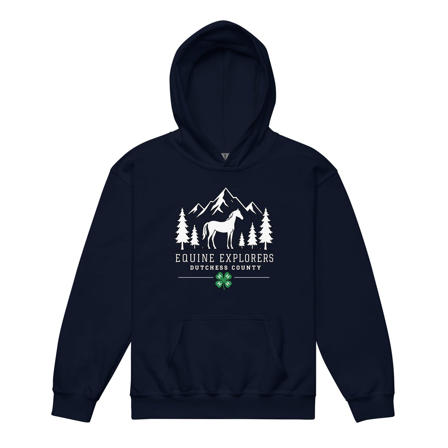Classic | Youth Hoodie | Equine Explorers | Dutchess Crest Trailblazers Logo