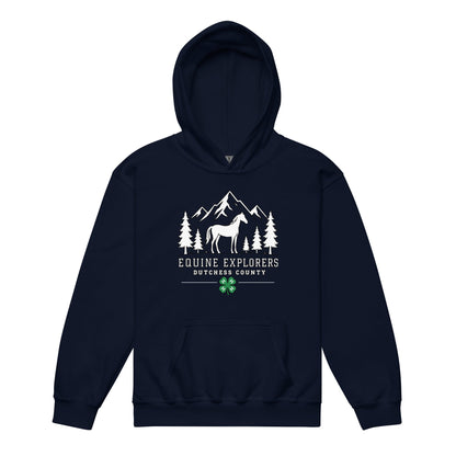 Classic | Youth Hoodie | Equine Explorers | Dutchess Crest Trailblazers Logo