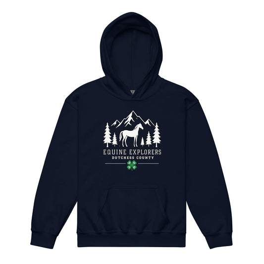 Classic | Youth Hoodie | Equine Explorers | Dutchess Crest Trailblazers Logo