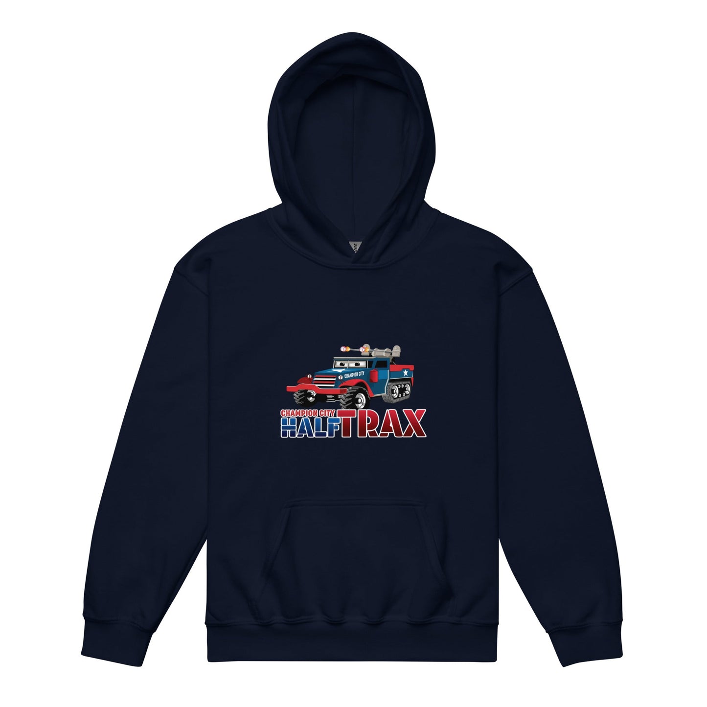Classic | Youth Hoodie | Half Trax Baseball | Mascot Logo
