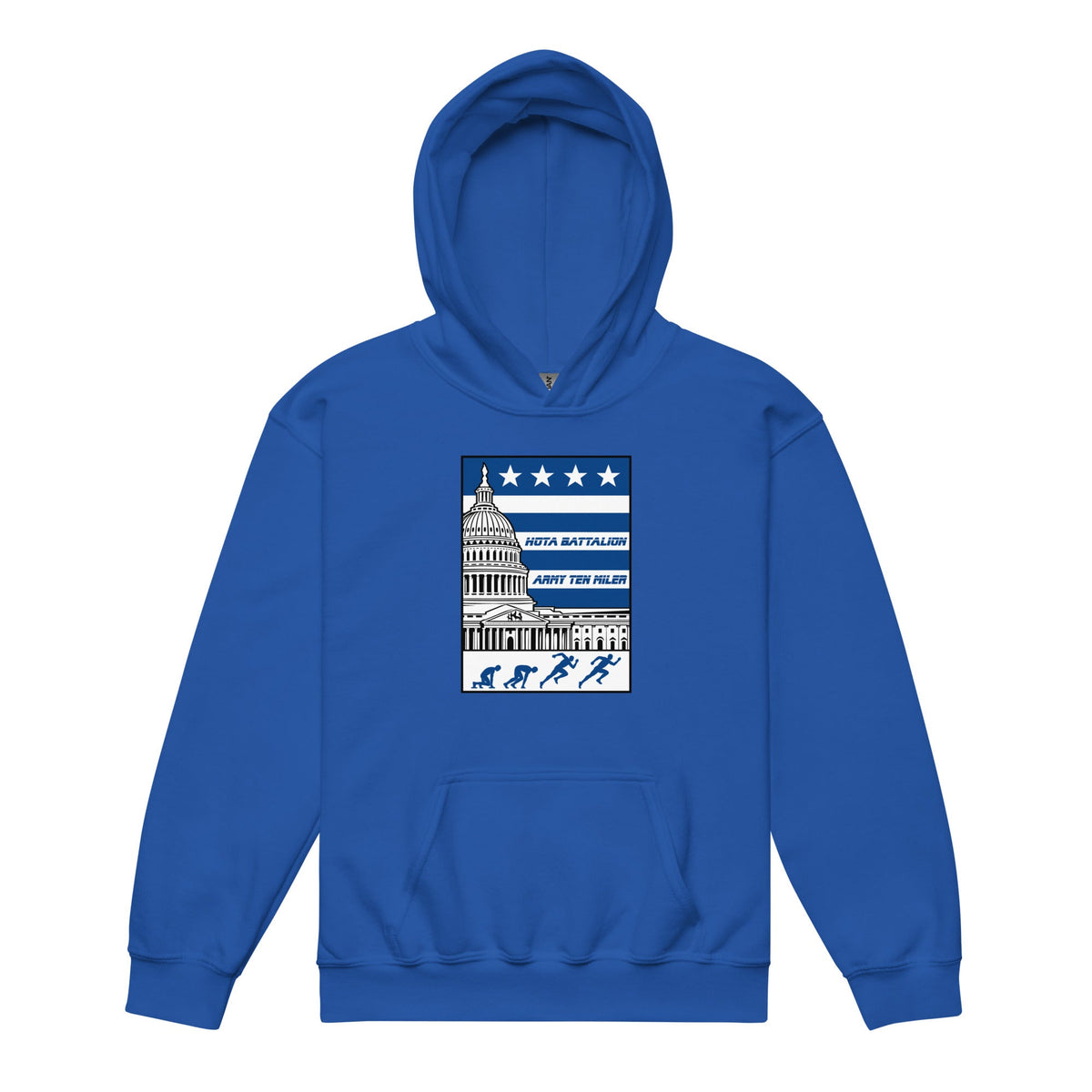 Classic | Youth Hoodie | Hoya battalion Ten Miler | Emblem Logo