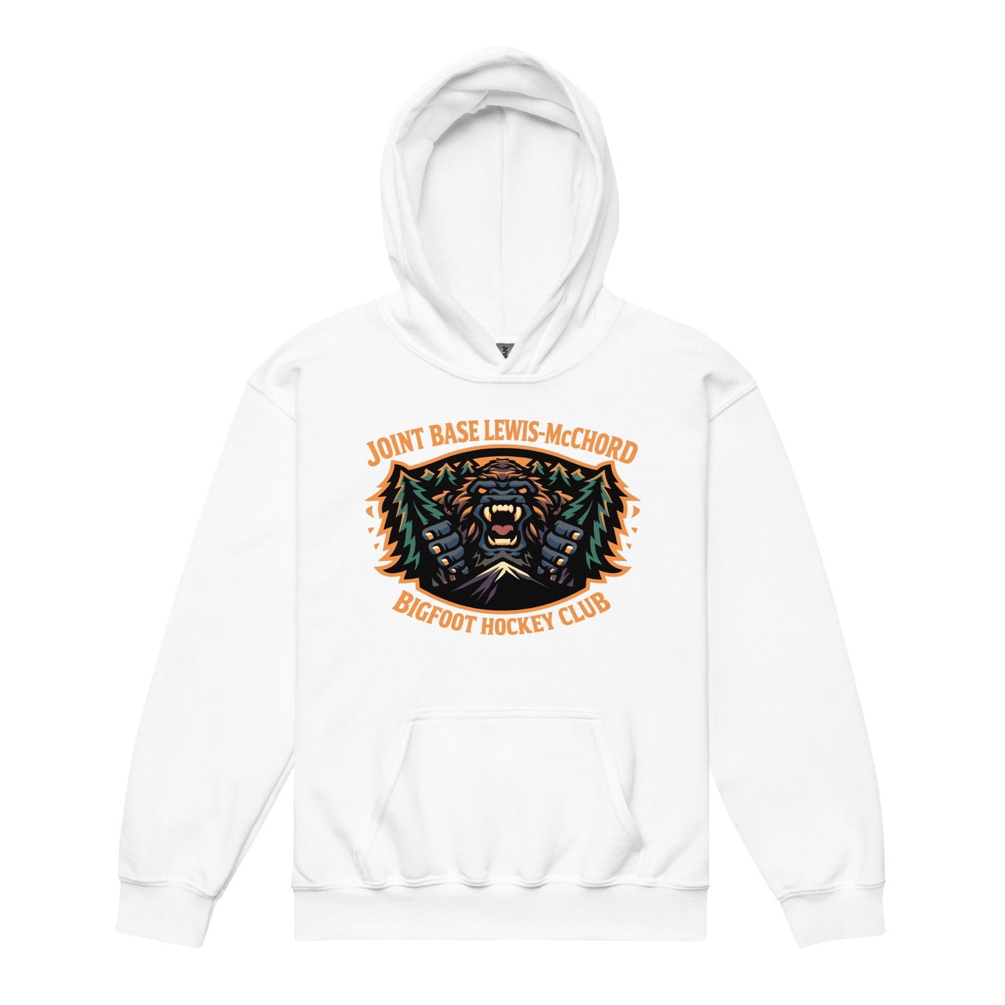 Classic | Youth Hoodie | JBLM Bigfoot Hockey Team | Mascot Logo
