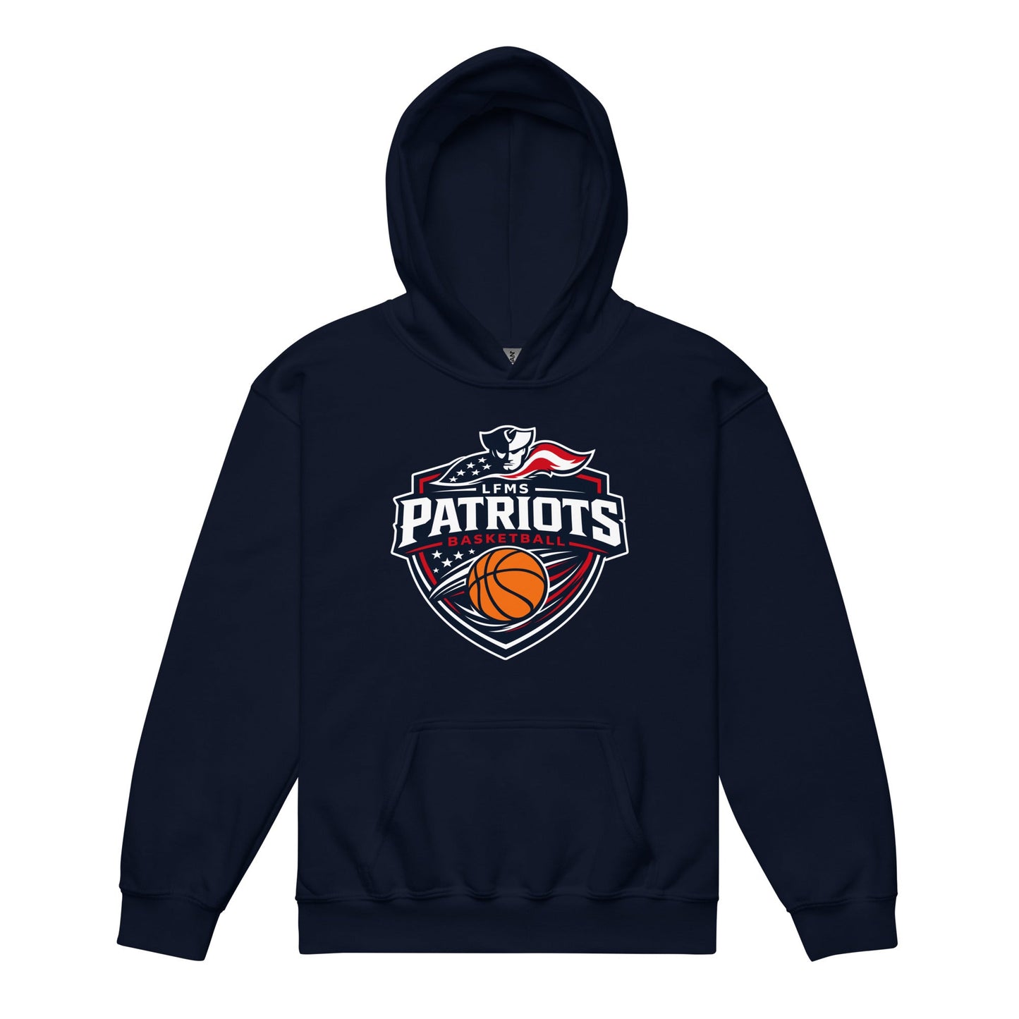 Classic | Youth Hoodie | LFMS Athletics | Patriots Basketball Logo