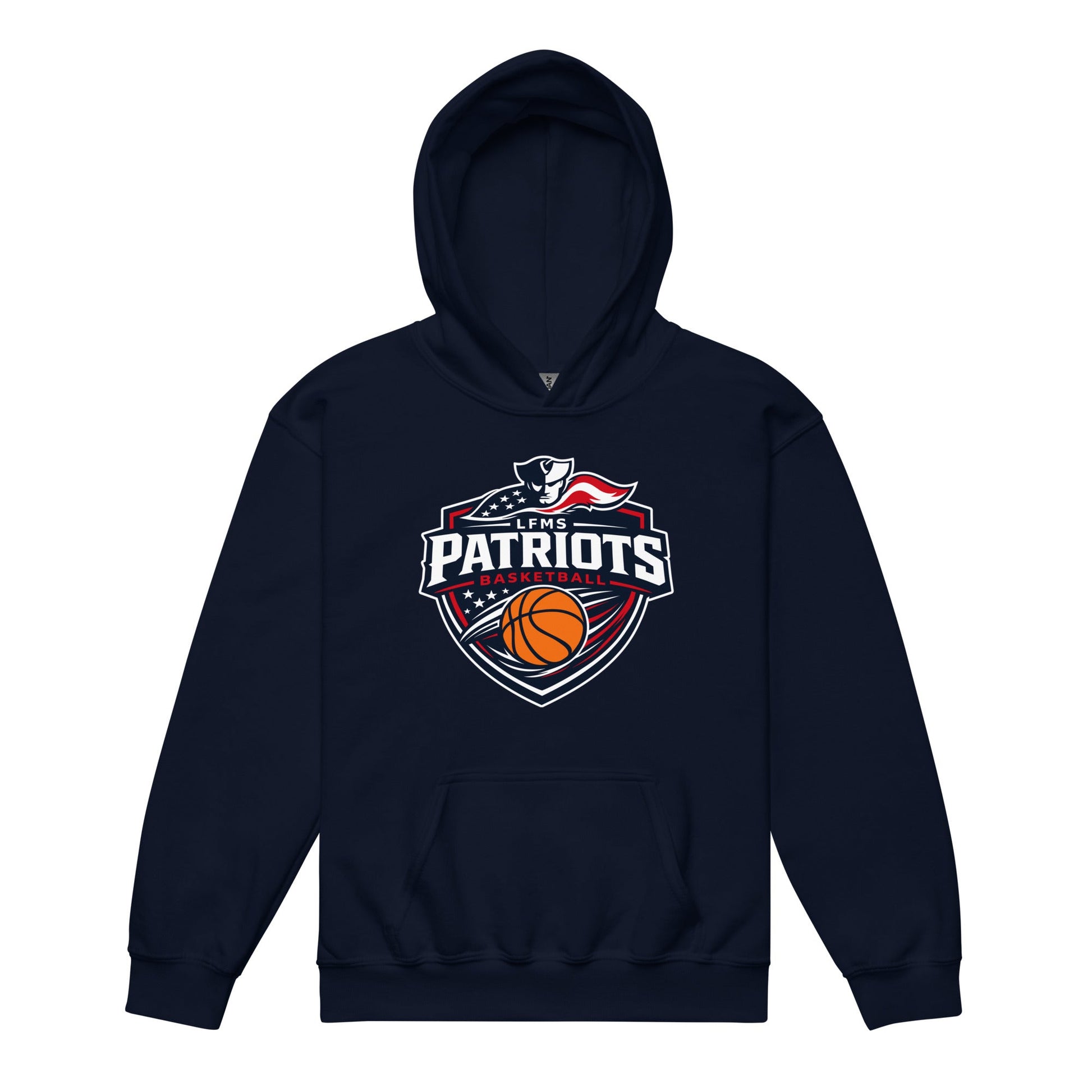 Classic | Youth Hoodie | LFMS Athletics | Patriots Basketball Logo