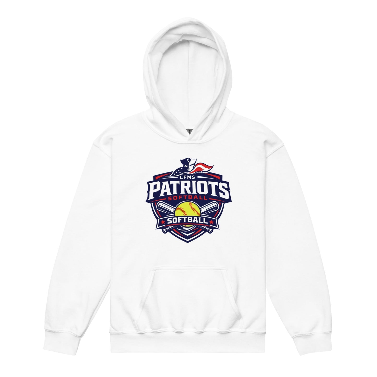 Classic | Youth Hoodie | LFMS Athletics | Patriots Softball Logo