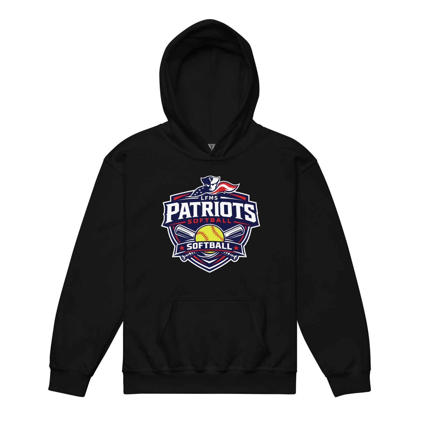 Classic | Youth Hoodie | LFMS Athletics | Patriots Softball Logo