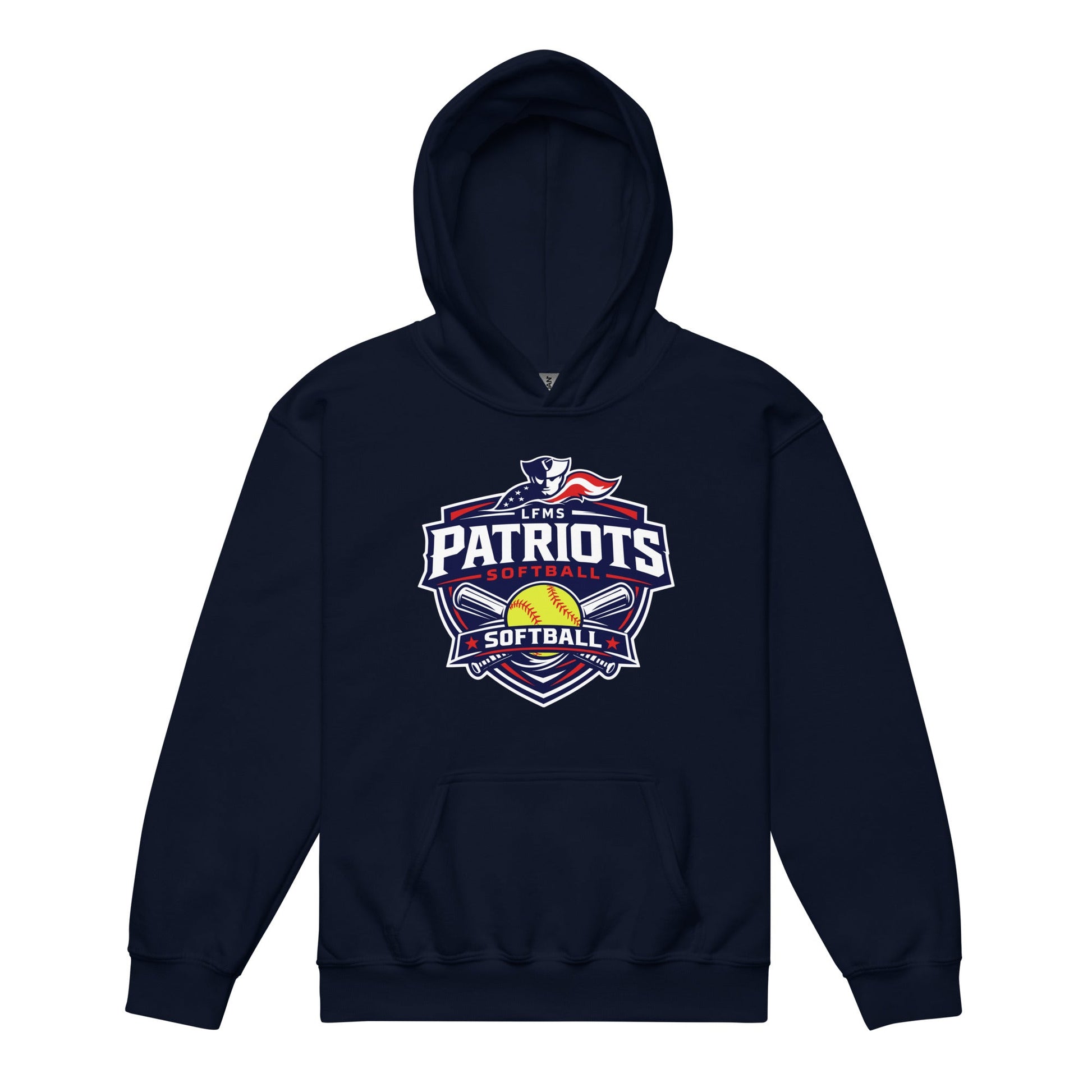 Classic | Youth Hoodie | LFMS Athletics | Patriots Softball Logo