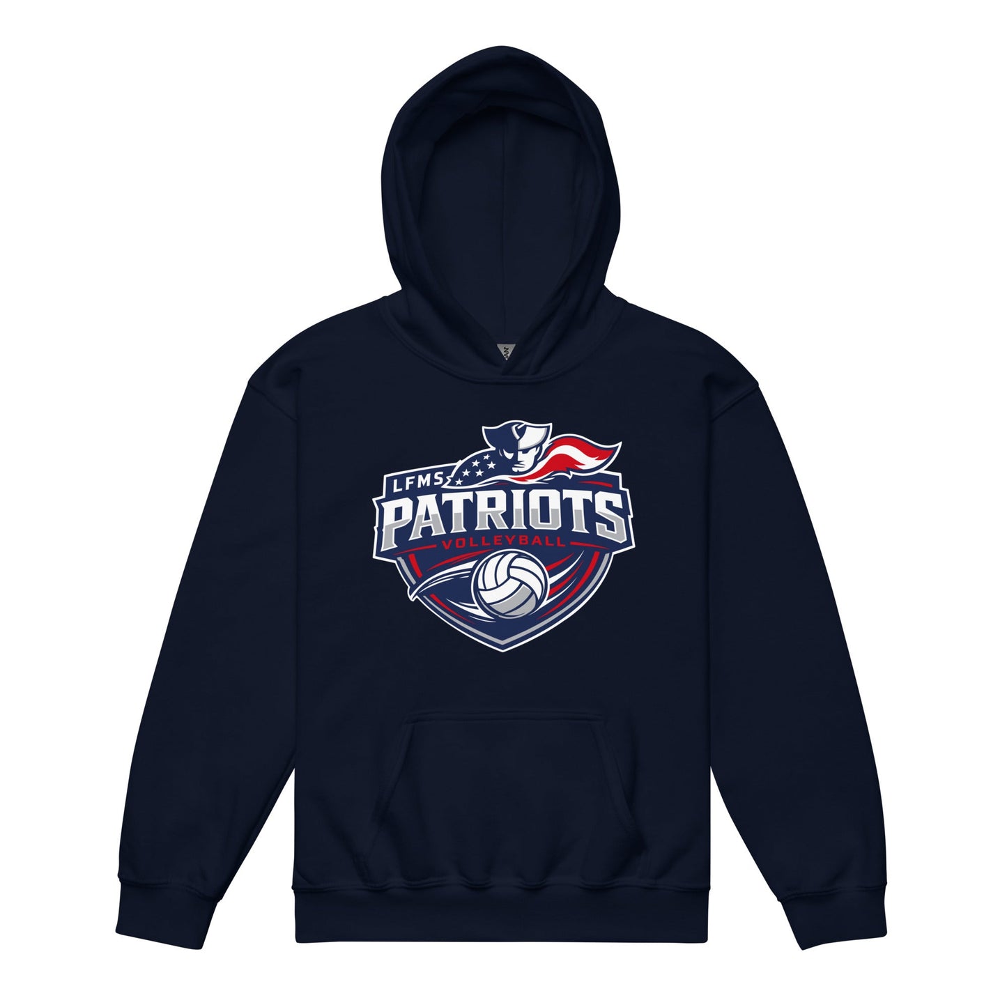 Classic | Youth Hoodie | LFMS Athletics | Patriots Volleyball Logo