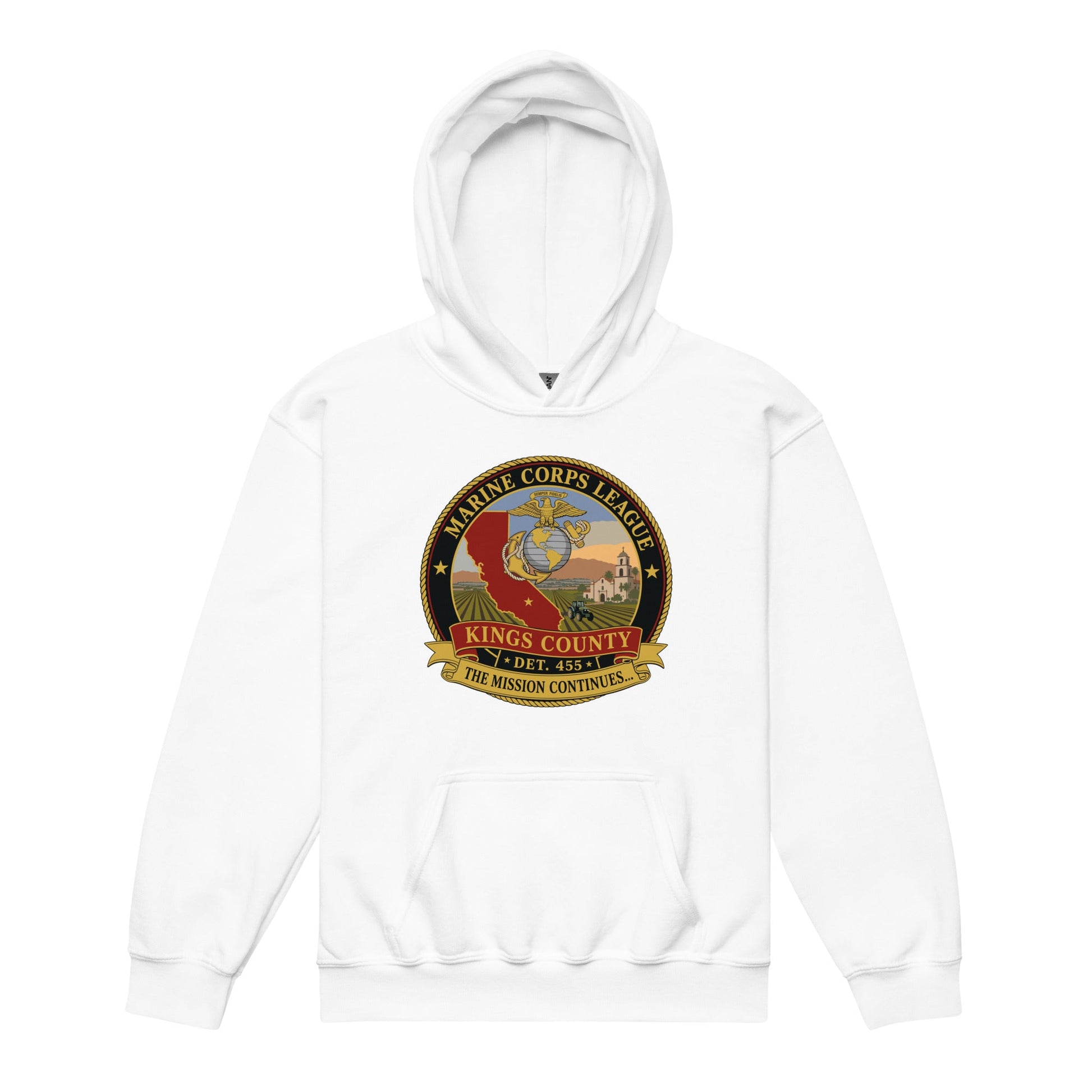 Classic | Youth Hoodie | Marine Corps League kings County Det 455 | Shield Logo