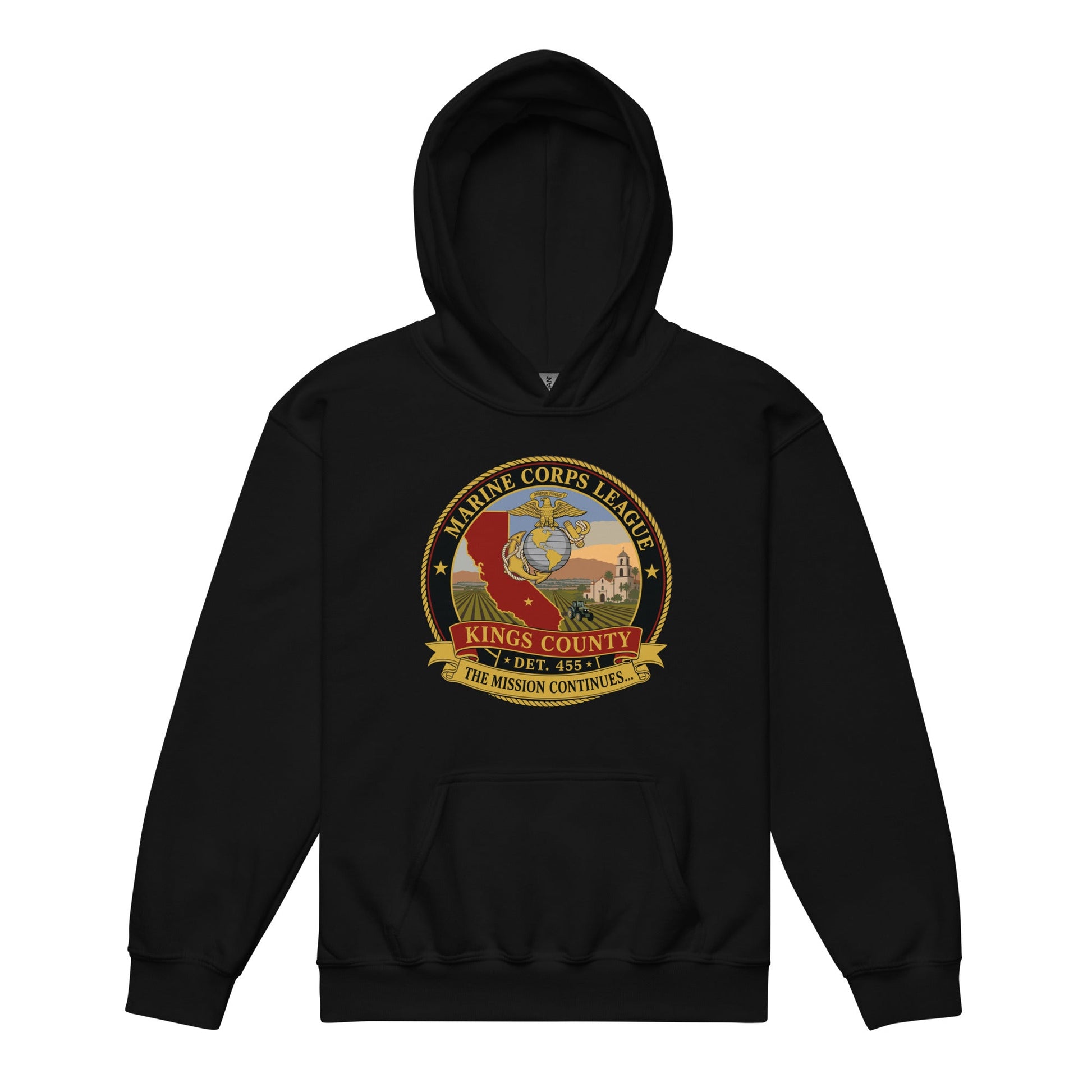 Classic | Youth Hoodie | Marine Corps League kings County Det 455 | Shield Logo
