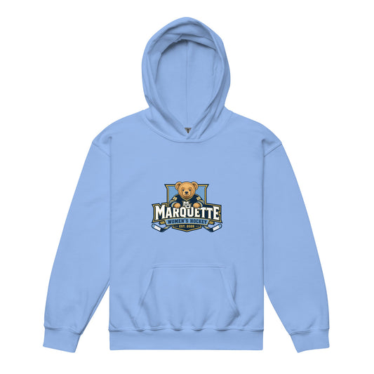 Classic | Youth Hoodie | Marquette University Women's Hockey | Bear Athletics Logo