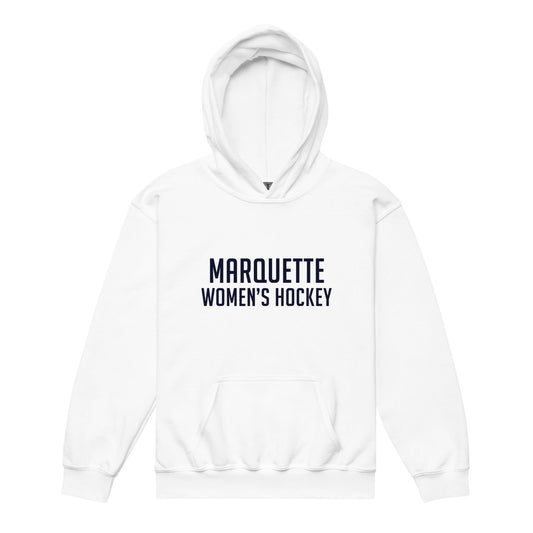 Classic | Youth Hoodie | Marquette University Women's Hockey | Collegiate Front Logo