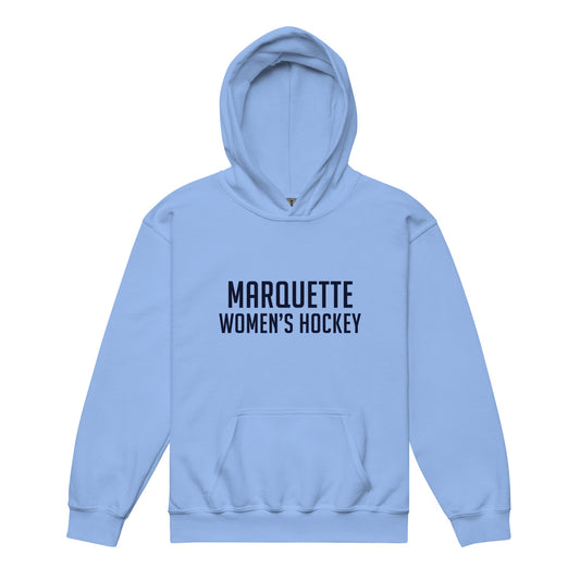 Classic | Youth Hoodie | Marquette University Women's Hockey | Collegiate Front Logo