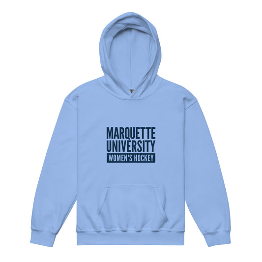 Classic | Youth Hoodie | Marquette University Women's Hockey | Modern Script Logo