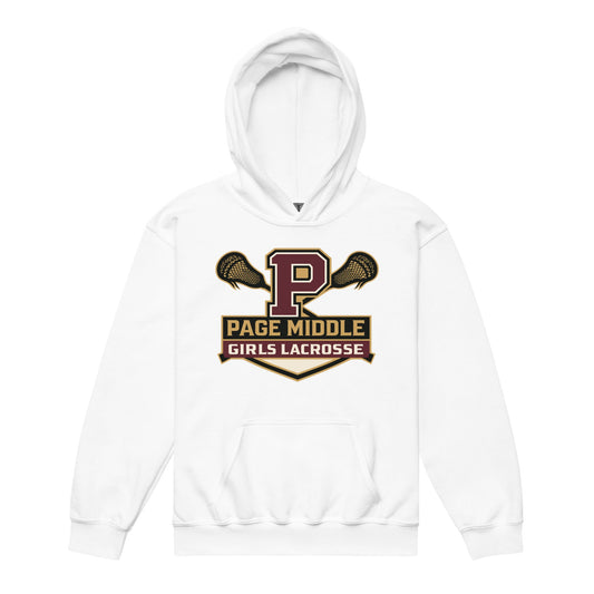 Classic | Youth Hoodie | Page Middle Girls Lacrosse | Block P Logo