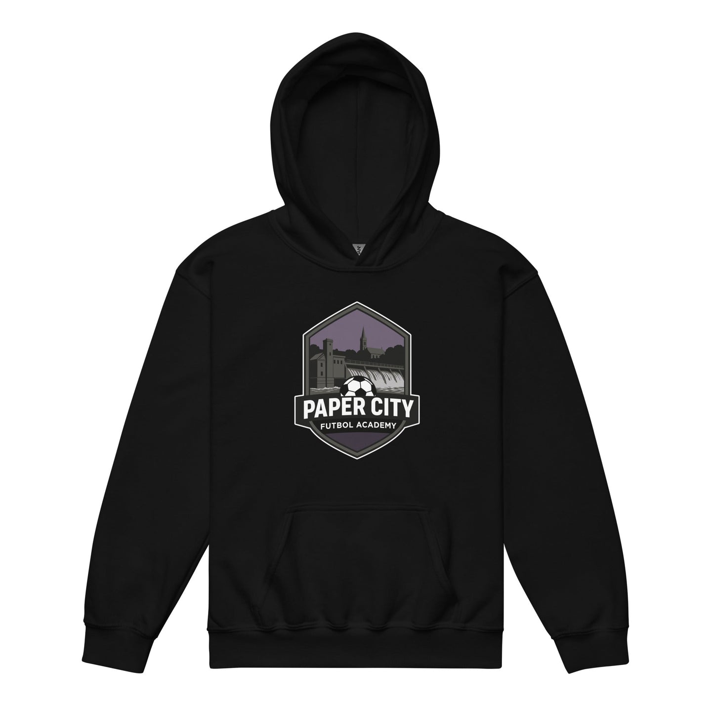Classic | Youth Hoodie | Paper City Futbol Academy | Vanguard Shield Logo