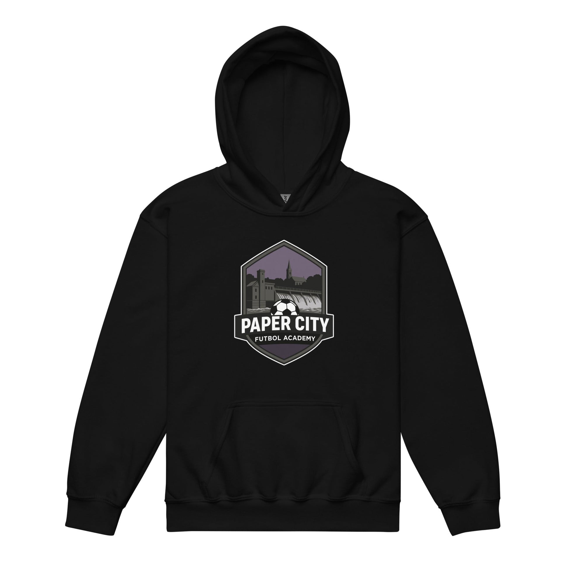 Classic | Youth Hoodie | Paper City Futbol Academy | Vanguard Shield Logo