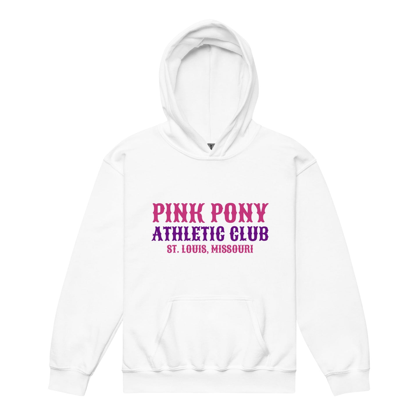 Classic | Youth Hoodie | Pink Pony Athletic Club | Athletic Wordmark Logo