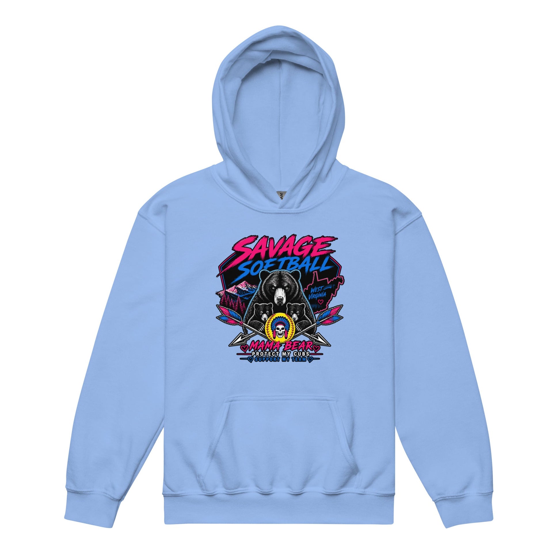 Classic | Youth Hoodie | Savage Softball | Mascot Logo