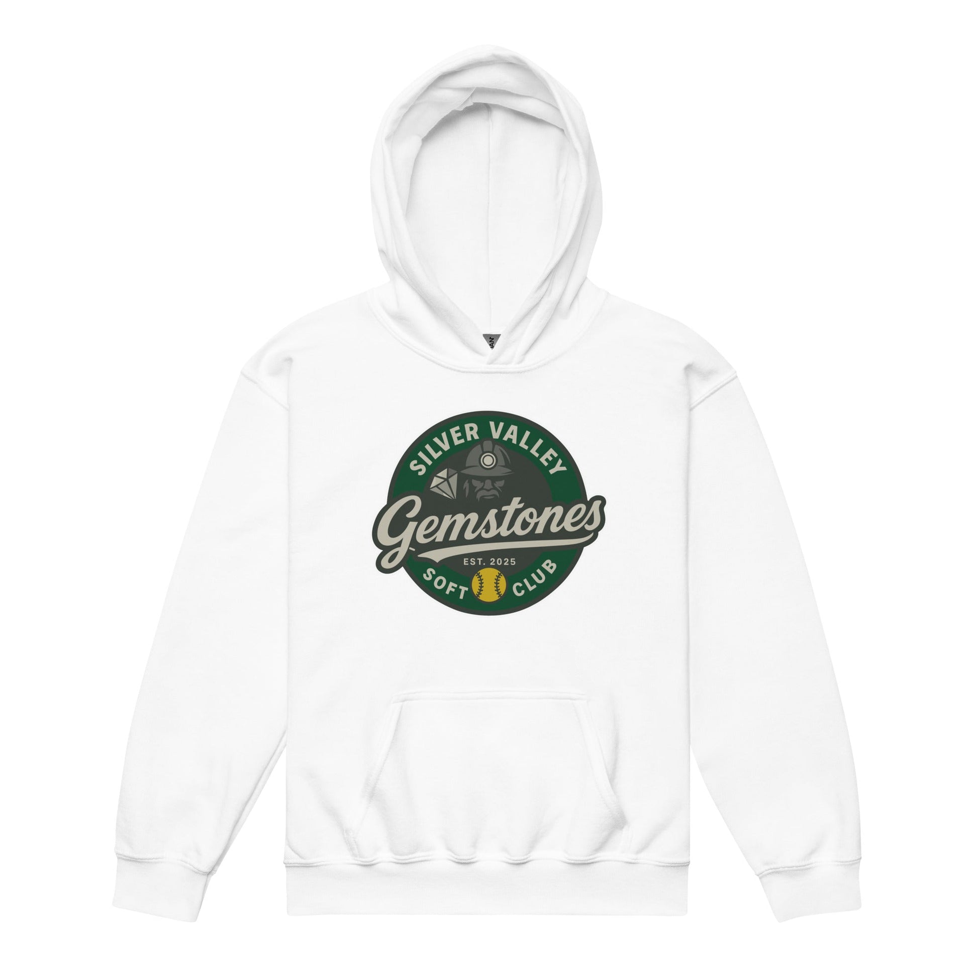 Classic | Youth Hoodie | Silver Valley Gemstones | Badge Logo